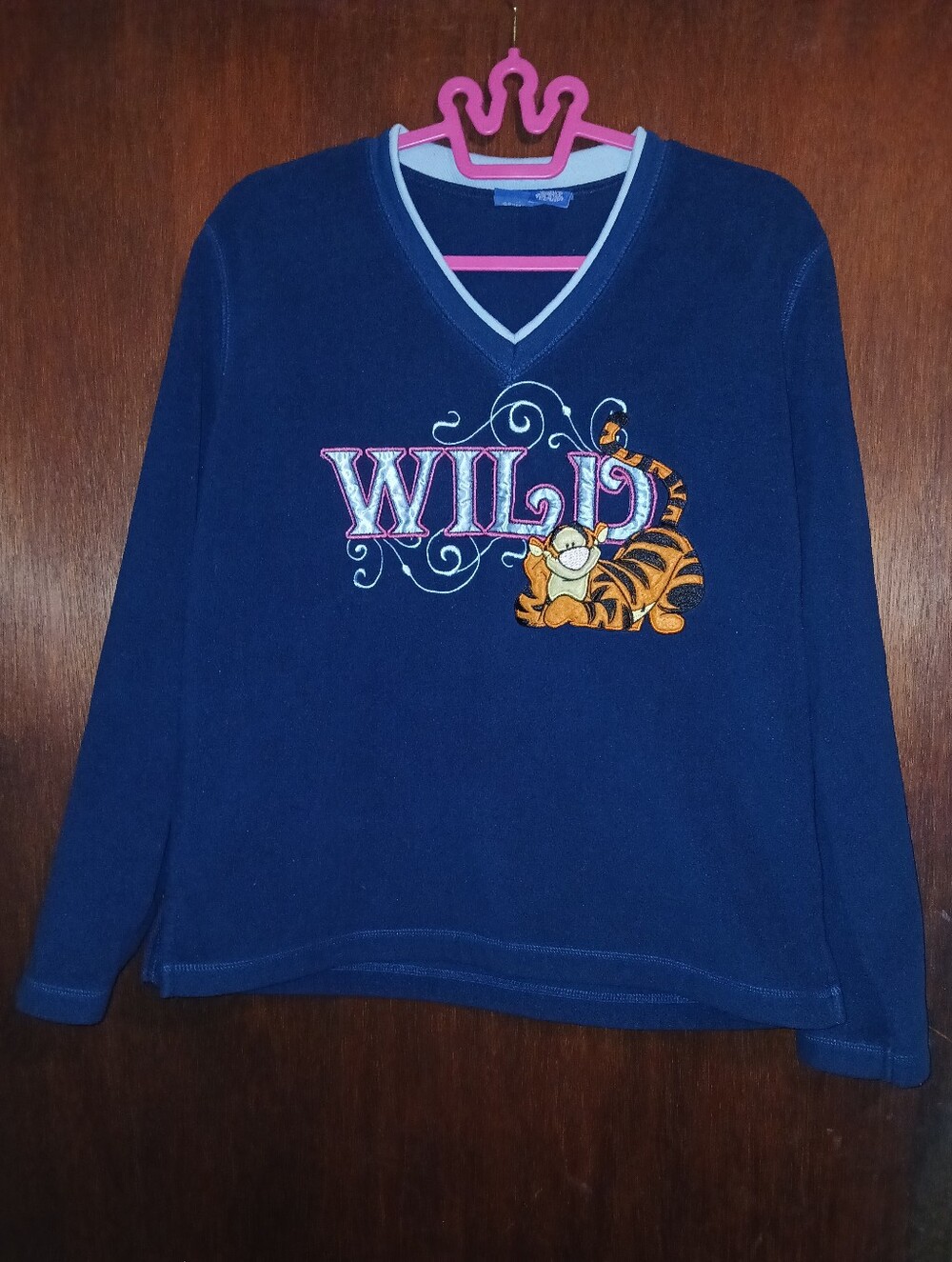 Vintage Disney Winnie the Pooh Tigger Navy Blue Sweater w/ Embroidery, Size W XL